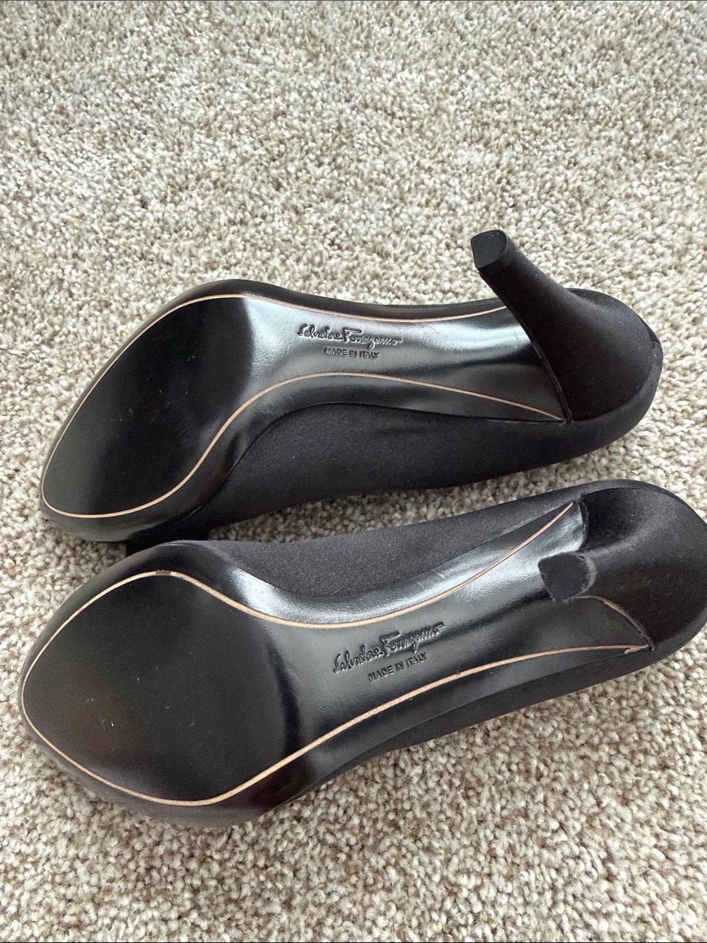 Salvatore Ferragamo Black Peep-Toe Bow Pumps (New) - Picture 3 of 4